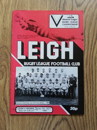 Leigh v Widnes Apr 1985 Rugby League Programme