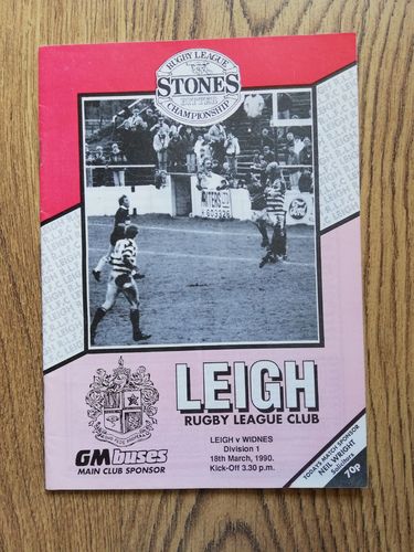 Leigh v Widnes Mar 1990 Rugby League Programme