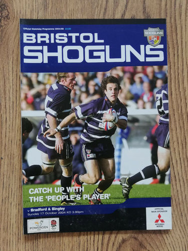 Bristol v Bradford & Bingley Oct 2004 Rugby Programme
