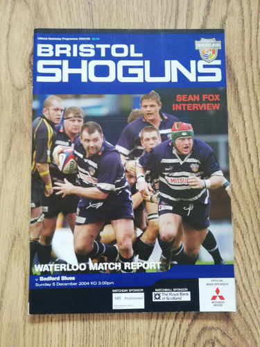 Bristol v Bedford Blues Dec 2004 Rugby Programme