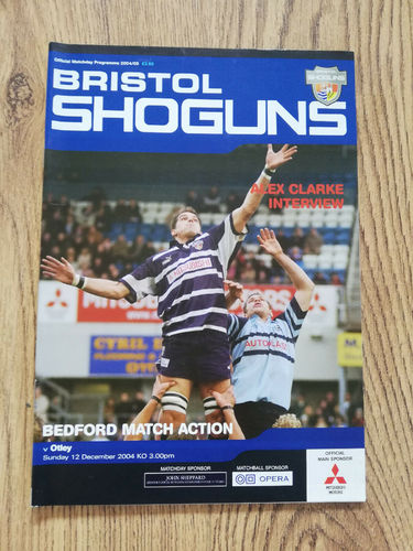 Bristol v Otley Dec 2004 Rugby Programme