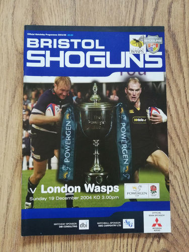 Bristol v London Wasps 2004 Powergen Cup round 6 Rugby Programme