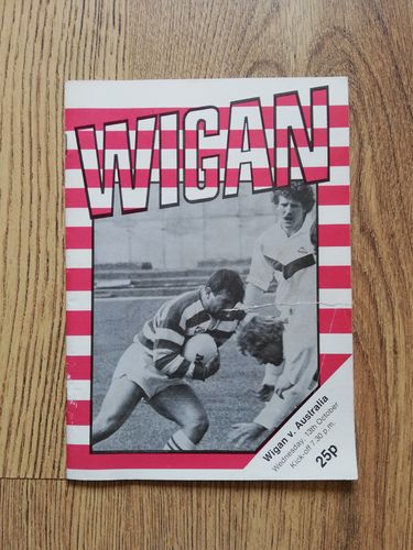 Wigan v Australia Oct 1982 Rugby League Programme
