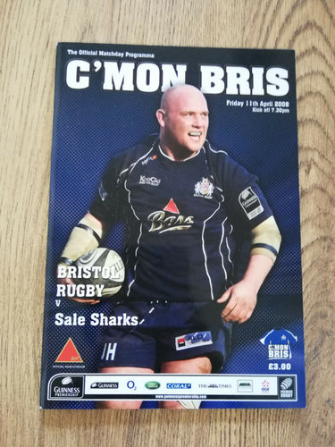 Bristol v Sale Sharks Apr 2008 Rugby Programme
