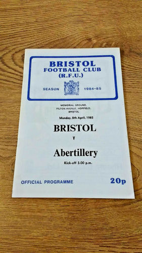 Bristol v Abertillery Apr 1985 Rugby Programme