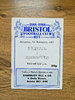 Bristol v Bridgend Nov 1987 Rugby Programme