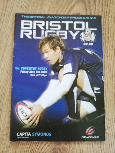 Bristol v Coventry Oct 2009 Rugby Programme