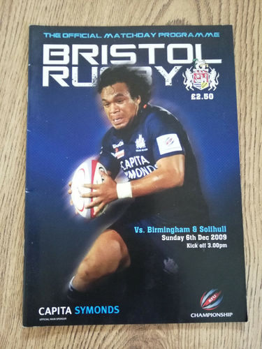 Bristol v Birmingham & Solihull Dec 2009 Rugby Programme