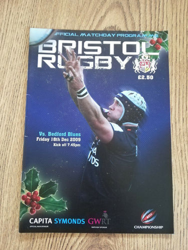 Bristol v Bedford Blues Dec 2009 Rugby Programme