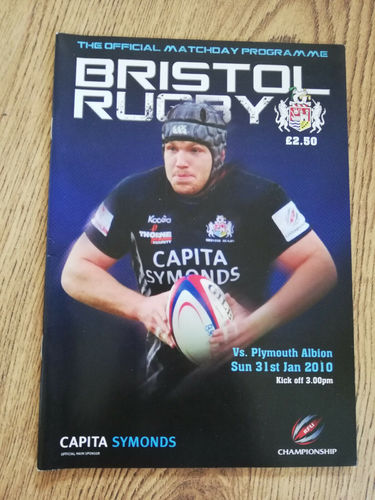 Bristol v Plymouth Albion Jan 2010 Rugby Programme
