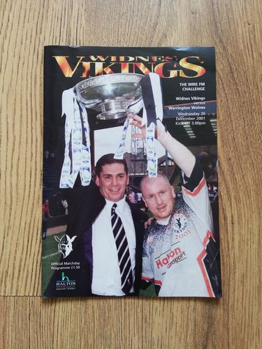 Widnes v Warrington Dec 2001 Rugby League Programme