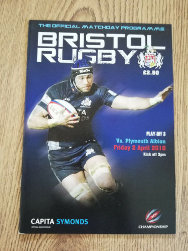 Bristol v Plymouth Albion 2010 Play-Off 3 Rugby Programme