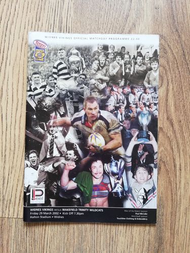 Widnes v Wakefield Mar 2002 Rugby League Programme