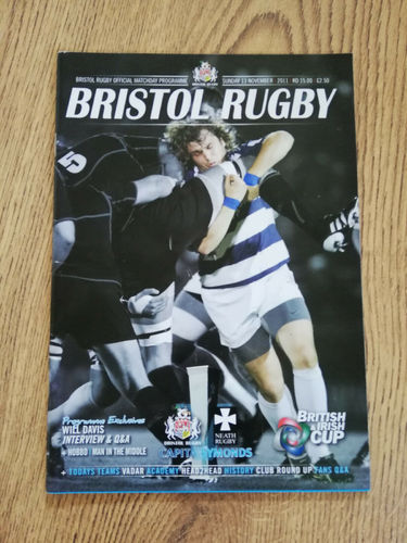 Bristol v Neath 2011 British & Irish Cup Rugby Programme