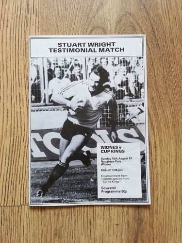 Widnes v Widnes Cup Kings 1987 Stuart Wright Testimonial RL Programme