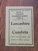 Lancashire v Cumbria Nov 1985 Amateur RL Programme