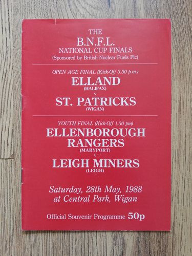 Elland v St Patricks 1988 BARLA National Cup Final RL Programme