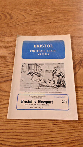 Bristol v Newport Dec 1980 Rugby Programme