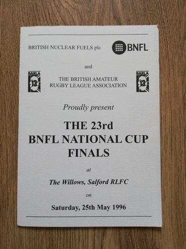 Ellenborough v Skirlaugh 1996 BARLA National Cup Final RL Dinner Menu