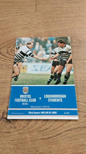 Bristol v Loughborough Students Jan 1993 Rugby Programme