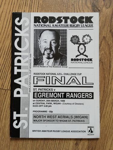 St Patricks v Egremont 1989 Amateur Challenge Cup Final RL Programme