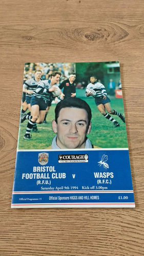 Bristol v Wasps Apr 1994 Rugby Programme