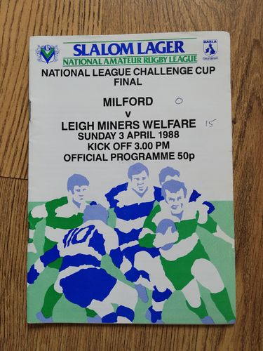 Milford v Leigh Miners 1988 BARLA Challenge Cup Final RL Programme