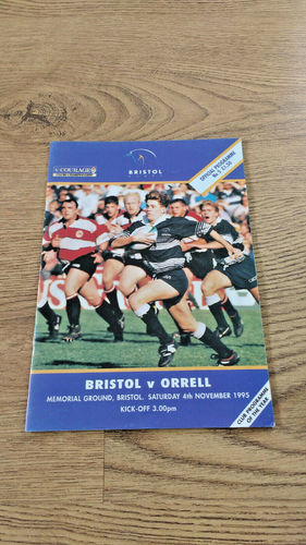 Bristol v Orrell Nov 1995 Rugby Programme