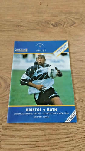 Bristol v Bath Mar 1996 Rugby Programme