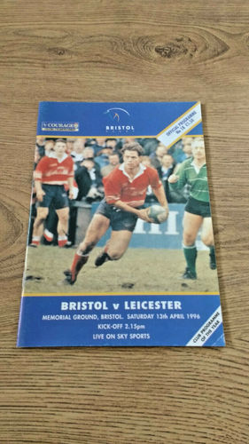 Bristol v Leicester Apr 1996 Rugby Programme