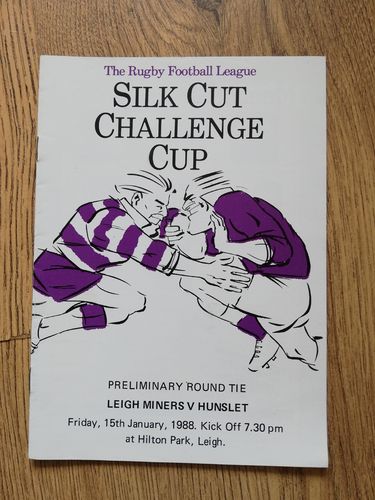 Leigh Miners v Hunslet Jan 1988 Challenge Cup RL Programme