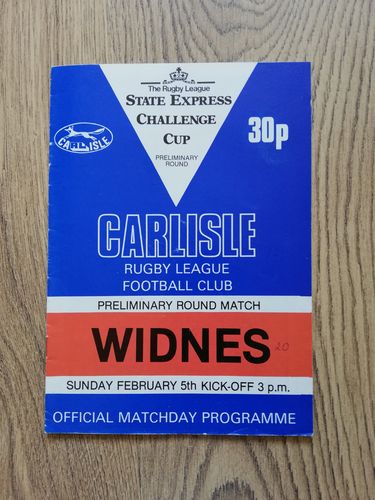 Carlisle v Widnes Feb 1984 Challenge Cup RL Programme