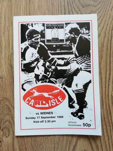 Carlisle v Widnes Sept 1989 Rugby League Programme