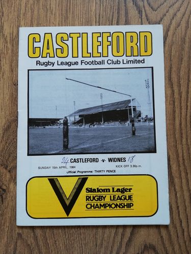 Castleford v Widnes Apr 1984 Rugby League Programme