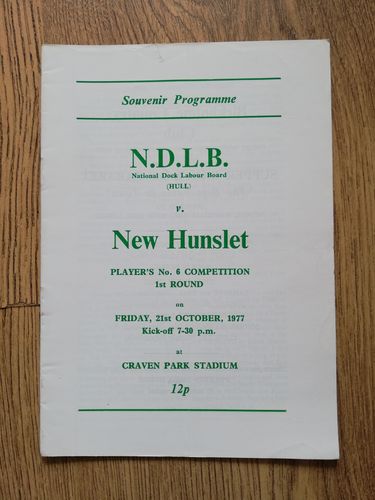 National Dock Labour Board v New Hunslet 1977 No6 Trophy RL Programme