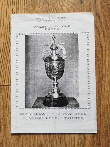 Eccles v Irlam May 1986 Valentine Cup Final Amateur RL Programme