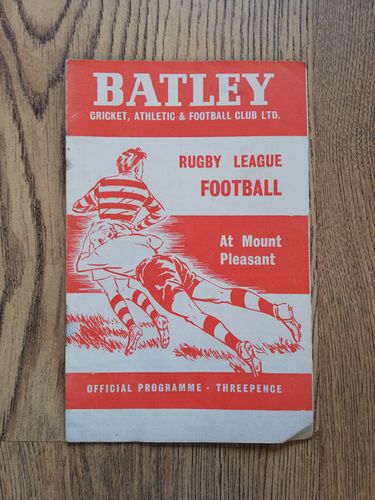 Batley v Rochdale Dec 1958 Rugby League Programme