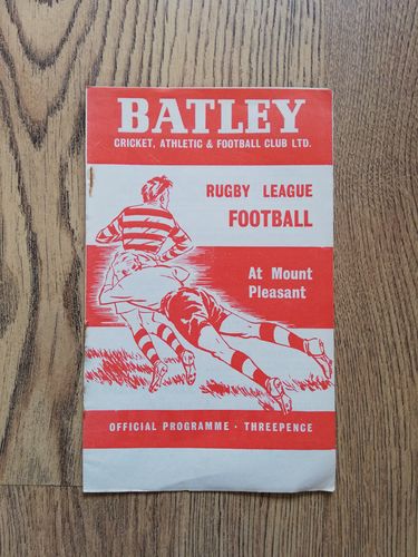 Batley v Wakefield Jan 1960 Rugby League Programme