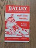 Batley v Wakefield Sept 1960 Rugby League Programme