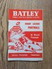 Batley v Dewsbury Sept 1963 Yorkshire Cup Rugby League Programme