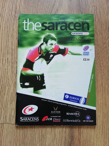 Saracens v Northampton Dec 2000 Rugby Programme