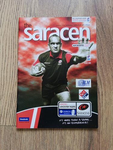 Saracens v Leicester Sept 2003 Rugby Programme