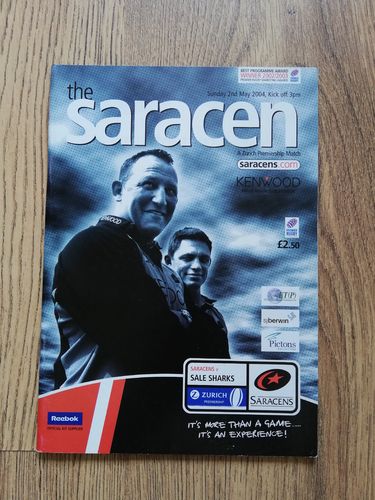 Saracens v Sale Sharks May 2004 Rugby Programme