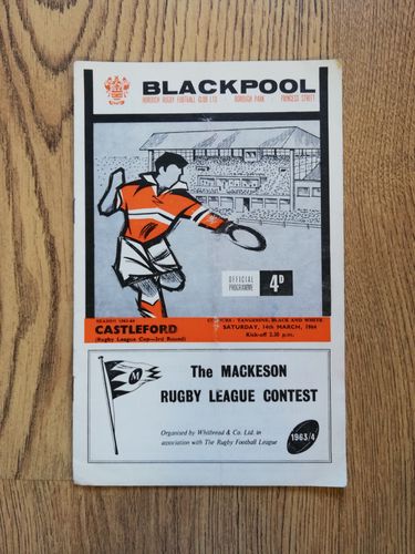 Blackpool Borough v Castleford Mar 1964 Challenge Cup RL Programme
