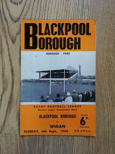 Blackpool Borough v Wigan Sept 1966 Rugby League Programme