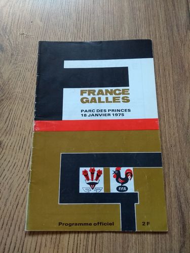 France v Wales 1975 Rugby Programme