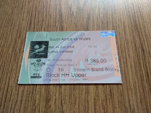 South Africa v Wales 2nd Test 2008 Rugby Ticket