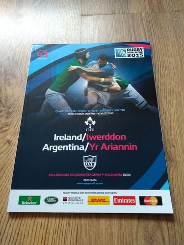 Ireland v Argentina 2015 Rugby World Cup Quarter-Final Programme