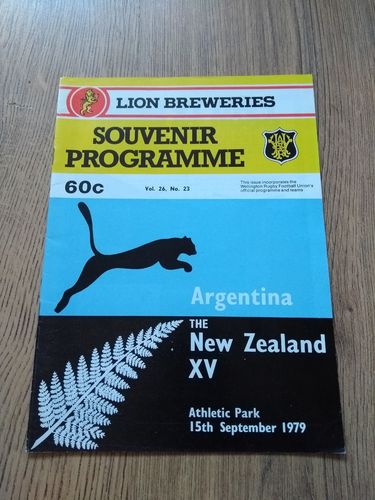New Zealand v Argentina 2nd Test 1979 Rugby Programme