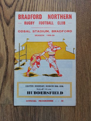 Bradford Northern v Huddersfield Mar 1959 Rugby League Programme